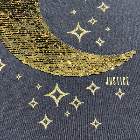 💕HP Justice Short Sleeve T-Shirt w/Reversible Sequence Moon Shaped Decoration - Picture 9 of 12